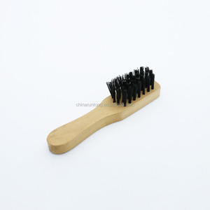 Small Portable PP Hair <strong>Suede</strong> Shoe Cleaning <strong>Brush</strong> with Wood Handle Travel-Friendly Hairbrush for Shoes - Product Image 2