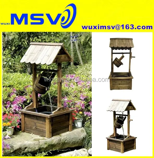 Solar Wishing Well Water Feature Fountain Garden Yard Outdoor Decoration New 