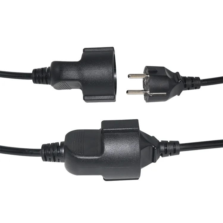 15A 250V 10A 16A Ac German Cee7-7 Plug Female to Male Schuko 3 Pin Europe Extension Cord