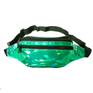 Ücretsiz Örnek Egzersiz Bel Çantası Kadın Çanta Yeşil Hologram fanny paketi