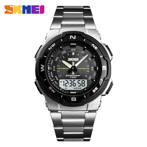 Relojes Deportivos de Cuarzo <span class=keywords><strong>SKMEI</strong></span> a la Moda de Acero Inoxidable para Hombre, <span class=keywords><strong>Reloj</strong></span> de Pulsera de Negocios Impermeable de Marca de Lujo para Hombre - Product Image 3
