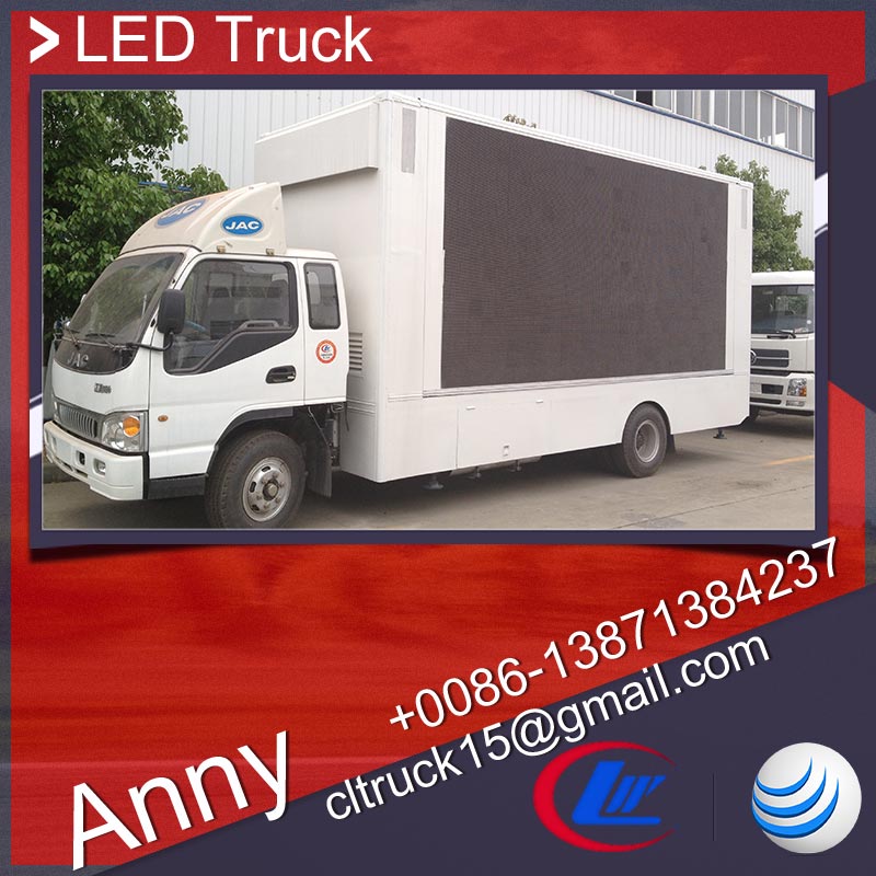 Мобильный светодиодный рекламный щит JAC 4x2, грузовик, светодиодный ТВ-экран, б/у светодиодный рекламный щит