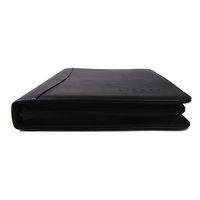 Porte-documents de conférence A4, dossier d'entreprise, folio en cuir, bloc-notes à fermeture éclair, logo personnalisé en relief, sac de classement avec fermeture éclair