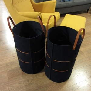 Wholesale 100% Handmade <strong>Large</strong> Polyester Felt Laundry <strong>Hamper</strong> with Handles Made in China - Product Image 2