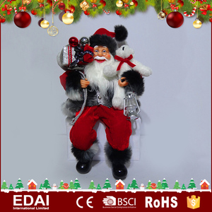 2017 Haute qualité décoration de la maison porter coloré tissu vêtements en plastique de noël <span class=keywords><strong>60</strong></span> <span class=keywords><strong>cm</strong></span> père noël - Product Image 3