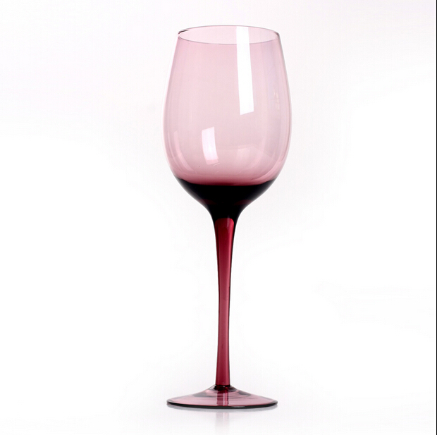 Haonai popular colored wine glass cups red goblet wine glass OEM color wine glass cup with stem