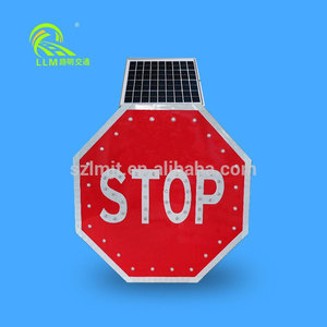 1000 m alta distancia visible LED de aluminio reflectante tráfico solar señal de <span class=keywords><strong>stop</strong></span> - Product Image 2
