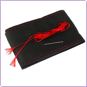 Housse de <span class=keywords><strong>volant</strong></span> de voiture, en cuir, avec aiguille et filetage, pour bricolage - Product Image 2