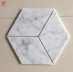 Mosaïque tridimensionnelle en <span class=keywords><strong>marbre</strong></span> naturel sur maille <span class=keywords><strong>effet</strong></span> 3D visuel vue stéréoscopique mosaïque de <span class=keywords><strong>marbre</strong></span> salle de bain carreaux décoratifs muraux - Product Image 5