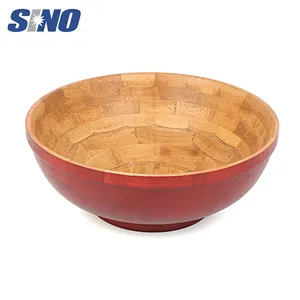 流行餐具装饰红色竹色沙拉碗
