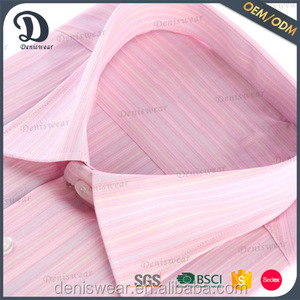 Manga larga de algodón poliéster Rosa estrecha <span class=keywords><strong>rayas</strong></span> <span class=keywords><strong>camisa</strong></span> de vestir para los hombres - Product Image 2