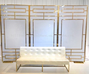 Fondo <span class=keywords><strong>de</strong></span> boda <span class=keywords><strong>de</strong></span> metal dorado <span class=keywords><strong>de</strong></span> decoración acrílica <span class=keywords><strong>de</strong></span> acero inoxidable para la venta - Product Image 3