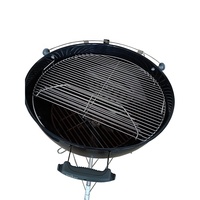 Grille de cuisson à charnières en acier inoxydable 304, pièce de rechange pour barbecue au charbon de bois, compatible avec les grills à boule de 22,5 pouces