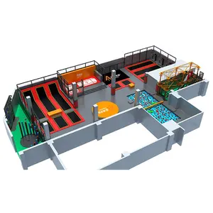 Parque de atracciones de alta calidad, equipo de patio interior, parque de trampolín para niños y adultos