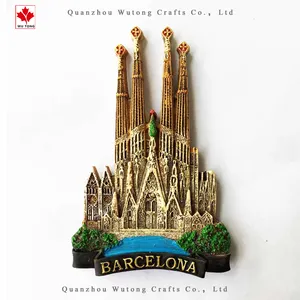 Benutzer definierte Harz Magnet Welt Spanien Barcelona Home Decor Tourist Souvenir Geschenke