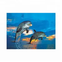 Foto 3d Resolusi Tinggi Gambar Pemandangan Laut 3d Dekorasi Rumah Lumba-lumba