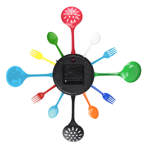 16 pouces <span class=keywords><strong>Horloge</strong></span> Murale De <span class=keywords><strong>Cuisine</strong></span> <span class=keywords><strong>Fourchette</strong></span> et Cuillère En Métal Horloges Murales Art Montre pour La Maison Décoration Quartz Analogique Salon Simple Face - Product Image 3