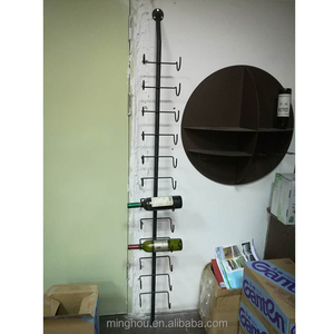 2.54m Spray Coated <strong>Wall</strong> Mounted Hanging <strong>Wine</strong> <strong>Rack</strong> Holder Wire Display <strong>Rack</strong> in Black Color - Product Image 6