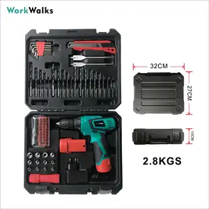 12V Günstige Preis 80pcs Drahtlose Nachladbare Li-Ion Batterie Bohrer Fahrer Maschine Werkzeug Set