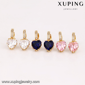 93825-pendientes de corazón de oro de 18 quilates, joyería de moda al por mayor - Product Image 3