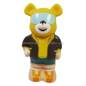 Lovely pvc resin bear toy for decoration gifts bear doll cartoon animal bear toy