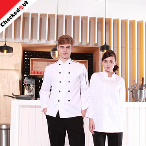 Venta caliente Nueva moda Chaquetas de <span class=keywords><strong>Cocinero</strong></span> <span class=keywords><strong>cocinero</strong></span> <span class=keywords><strong>ropa</strong></span>, unisex blanco cocina chef uniforme - Product Image 2
