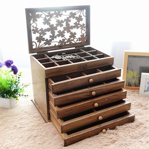 Boîtes de présentation en bois de haute qualité pour bagues, grandes boîtes de rangement en bois pour cadeaux de mode, vente en gros - Product Image 2
