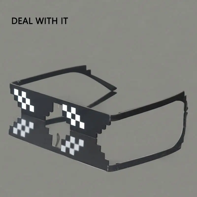 Ster Glazen Deal Met Het Zonnebril Mannen Thug Life Bril Vrouwen 2020 Hot Verkoop Maat Polygonal 8 Bits Stijl Pixel met Neus Pad