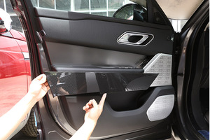 4 Piezas de Cubiertas Decorativas para Paneles de Puerta <span class=keywords><strong>Interior</strong></span> de Automóvil, Estilo Fibra de Carbono, para Land Rover Range Rover <span class=keywords><strong>Velar</strong></span>, Accesorios para Automóvil - Product Image 5