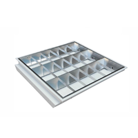 Luminaire à grille LED en aluminium Pioneer 600x600 30W T8 2700K-6500K Température de couleur Noir/Blanc pour éclairage intérieur
