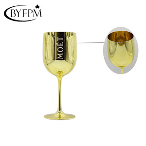 Chapado en oro champán copa de vino de plástico para Moet <span class=keywords><strong>Chandon</strong></span> muestra libre disponible - Product Image 2