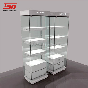 Vitrine à bijoux en bois avec verre, présentoir à bijoux au <span class=keywords><strong>sol</strong></span> - Product Image 2