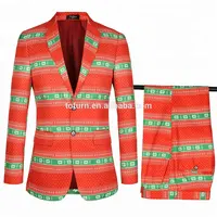 Mode Individuell Bedruckte Weihnachten Party Anzug Für Männer