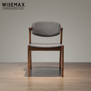 WISEMAX FURNITURE Sedia da Pranzo Design <span class=keywords><strong>Giapponese</strong></span> a Forma di Z Rivestita in Tessuto con Gambe in Legno - Product Image 2