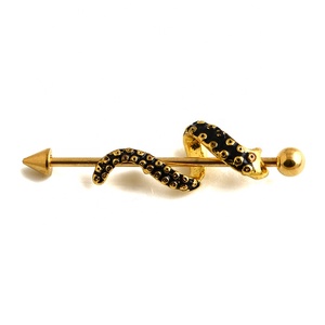 Dragon industriel en acier plaqué or, <span class=keywords><strong>bijoux</strong></span> érotiques, Barbell - Product Image 2