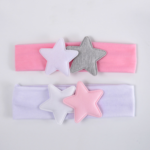Rosa gris doble <span class=keywords><strong>estrellas</strong></span> recién nacido <span class=keywords><strong>diadema</strong></span> Niños Accesorios para el cabello algodón purificado bebé Photo Prop - Product Image 1