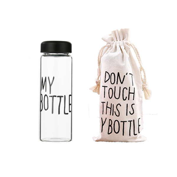430ml Top Seller Borosilicate Glass Sport My Bottle Water Bottle With Plastic Lid