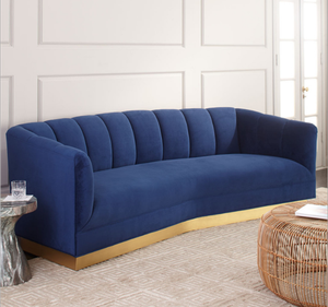 In Acciaio Inox In Ottone Base In <span class=keywords><strong>Oro</strong></span> <span class=keywords><strong>Blu</strong></span> Navy Luna Divano Party Lounge Mobili - Product Image 2