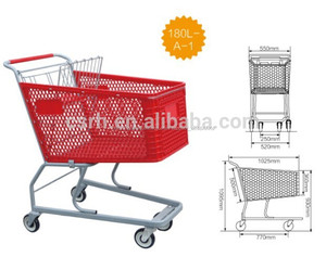 Rh-smp180 (<span class=keywords><strong>a</strong></span>) 180L 1025 * 550 * 1095 mm Plástico del carro de compras carro - Product Image 1