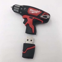 Memoria USB 2.0 con Diseño de Herramienta de Dibujos Animados Personalizada, 4GB 8GB 16GB, Regalos Creativos, Pendrive con Forma de Taladro, Metal, Garantía de 2 Años