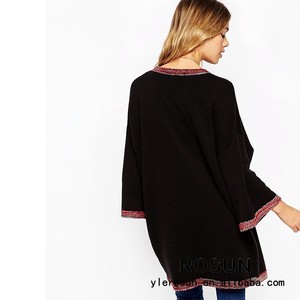 gg 12 las mujeres sueltas con palangre kimono con chaqueta de <span class=keywords><strong>punto</strong></span> de inflexión del bordado - Product Image 3