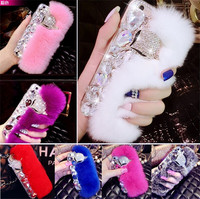 Le plus récent luxe Bling chaud doux castor lapin fourrure cheveux coques de téléphone pour iPhone 14 13 12 Pro Max 11 Xr 7 8 Plus