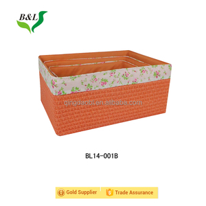 Rectangular pp trenzado colorido alta calidad bandmade tejidas caja de almacenamiento/cesta establece/<span class=keywords><strong>3</strong></span> - Product Image 3