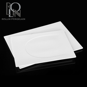 Restaurante del hotel boda real del diseño banquete buffet placa diferentes tamaño de cerámica llano cuadrado plato - Product Image 5