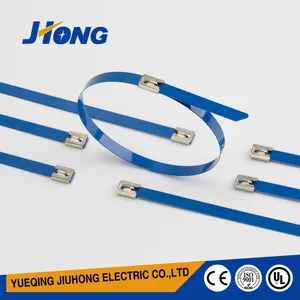 Custom Ccable Tie PVC Coated Ball-Lock SS Metal Stainless Steel Cable Tie