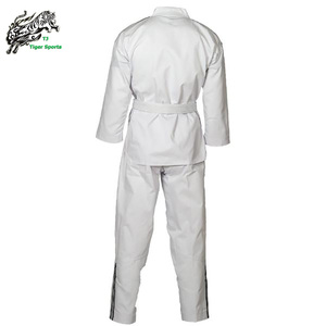 <span class=keywords><strong>WTF</strong></span> V-Neck White <span class=keywords><strong>Taekwondo</strong></span> Gi Material acanalado Ropa de artes marciales - Product Image 2
