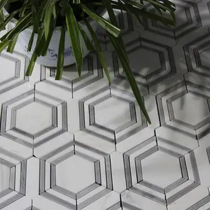 Dolomite Đá Cẩm Thạch Mix Latin Xám Phòng Tắm Gạch Mosaic Cho Tường - Product Image 1