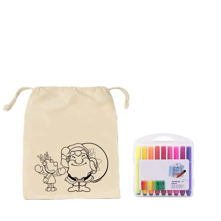 Diy Coloring Painting Bag for Kids Diy Kids Bag Handles Accept Customized Logo Drawstring Promotion Environment Friendly Cartoon