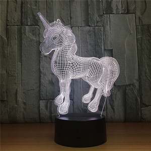 Gran oferta de luz nocturna de unicornio 3D para niños, 7 colores, <span class=keywords><strong>sensor</strong></span> táctil, cargador USB, lámpara de escritorio de mesa LED para regalo de Navidad, decoración de habitación - Product Image 6