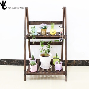 De dos pisos de alta calidad al aire libre de madera maceta estante, jardín de flores de estante de madera con precios más bajos - Product Image 1